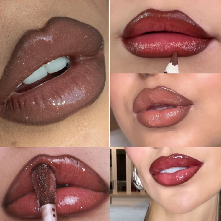 خط لب و مداد چشم شمعی قهوه ای فلورمار